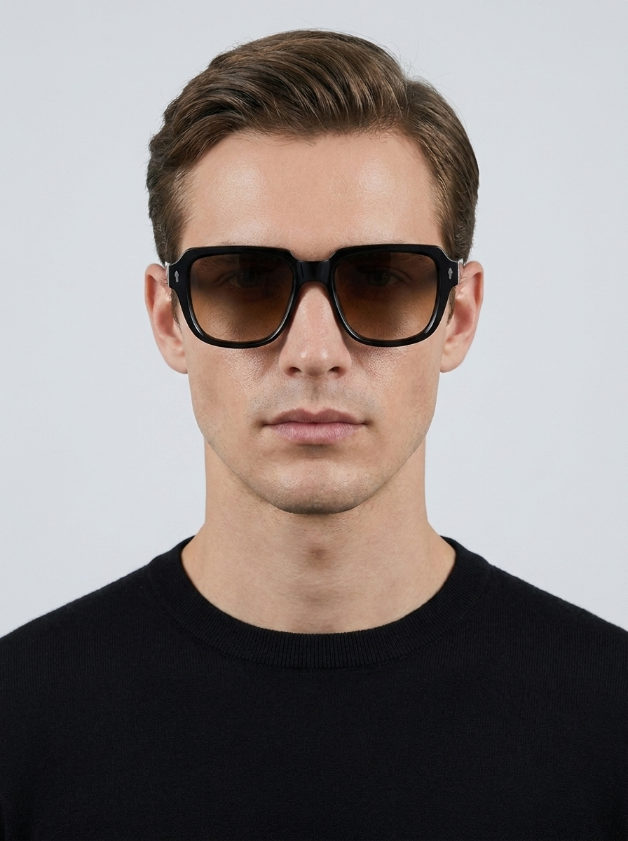 Black & Cognac Odéon Glasses